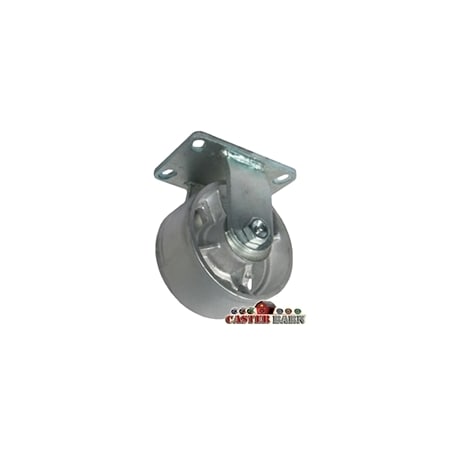 Casterhq 6"x3" Kingpinless Heavy Duty Rigid Caster, Gray Iron Steel Wheel, CB-10RCGI63